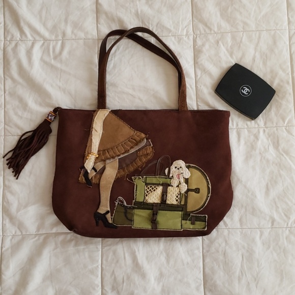 Valerie Stevens Handbags - Suede and leather poodle  purse valerie stevens